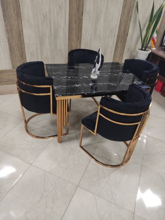 میز ناهارخوری فلزی ۴ نفره لاکچری