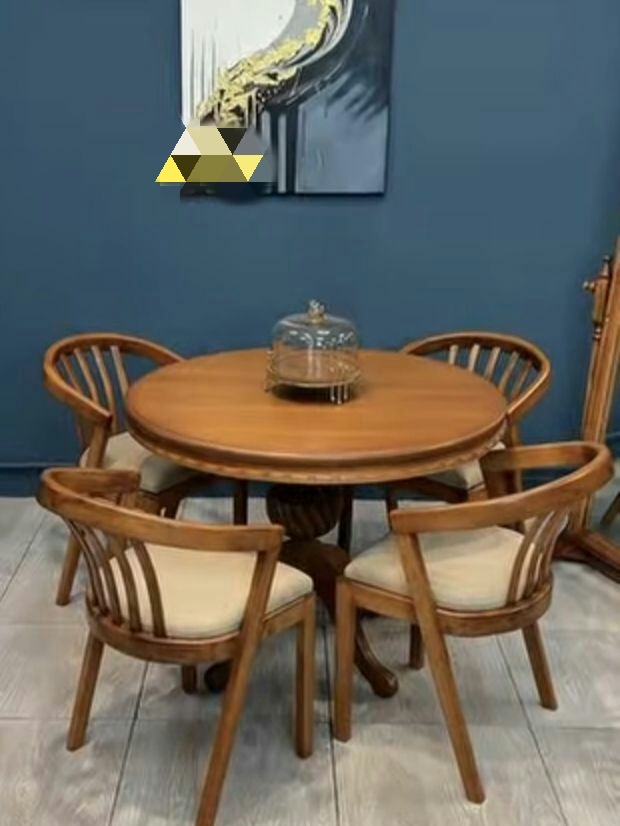 میز غذاخوری گرد تمام چوب دیجی کالا