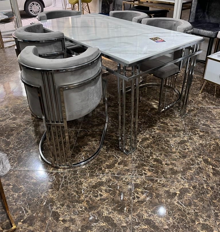 میز و صندلی غذاخوری لاکچری فلزی