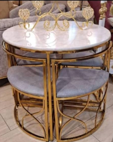 میز ناهارخوری گرد کم جا ۴ نفره لاکچری