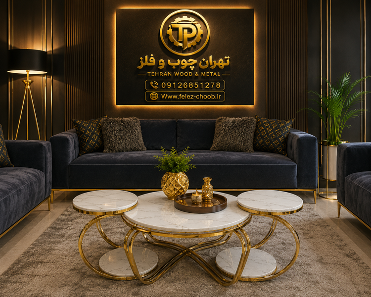 میز جلومبلی و عسلی لاکچری کد ۲۱۳
